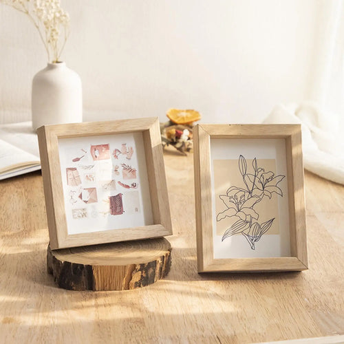Wooden photo frame for wall and desk decoration - vue 3 sur 6