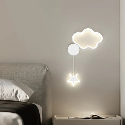 creative stars moon and clouds wall light for children - vue 2 sur 16