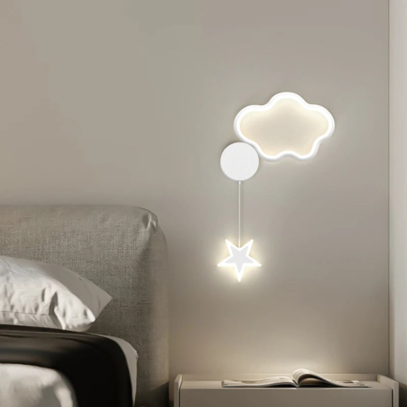 creative stars moon and clouds wall light for children