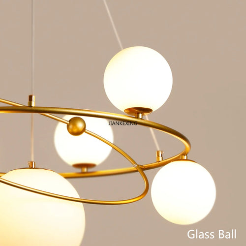 Minimalist glass LED pendant for interior decoration - vue 6 sur 9