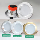 Round recessed LED ceiling light for versatile interior lighting