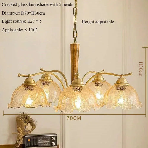 Nordic retro pendant light with pleated fabric shade decorative lamp - vue 11 sur 11
