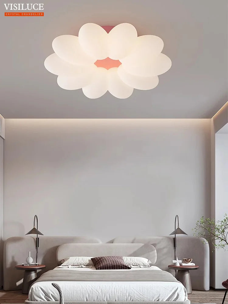 Flower LED ceiling light for children's bedroom three light colours