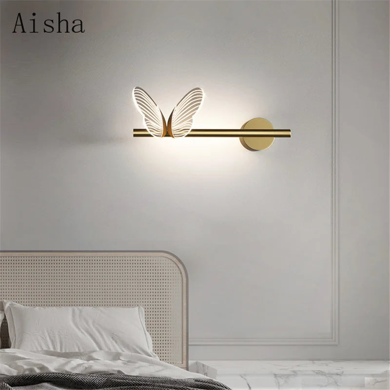 Nordic butterfly acrylic art deco wall light - vue 4 sur 8