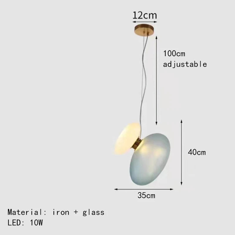 Modern glass LED pendant light with adjustable cable for indoor decor - vue 26 sur 28