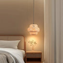 Handwoven bamboo chandelier with integrated LED