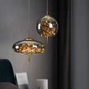 Nordic red mesh bedside pendant light for girls
