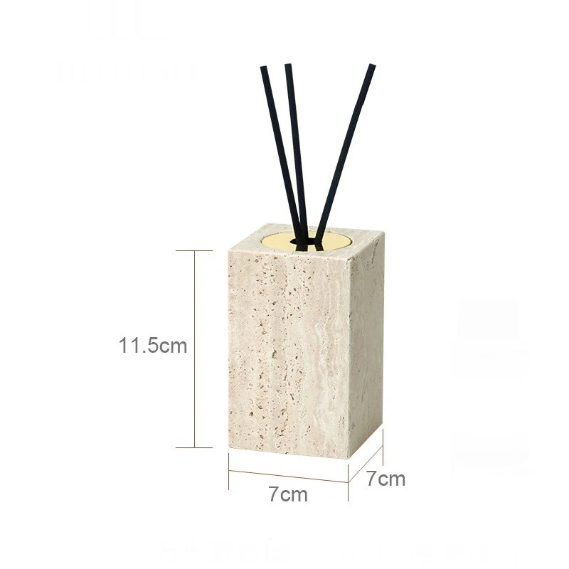 ensemble accessoires salle de bain en travertin beige naturel - vue 11 sur 28