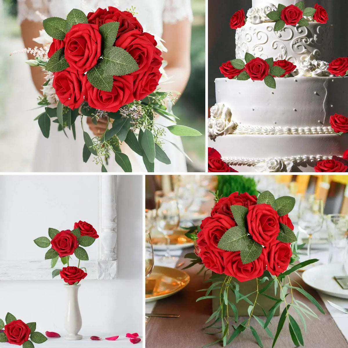 Set of 25 artificial roses for wedding and party decorations - vue 4 sur 11