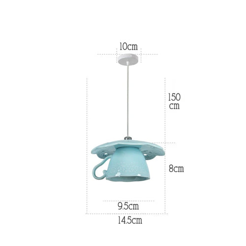 Modern ceramic LED teapot pendant light for kitchen - vue 16 sur 30