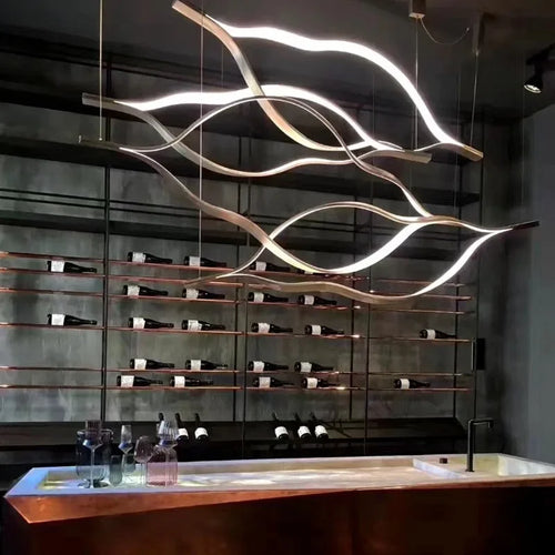 Creative postmodern LED chandelier in lip shape - vue 2 sur 11