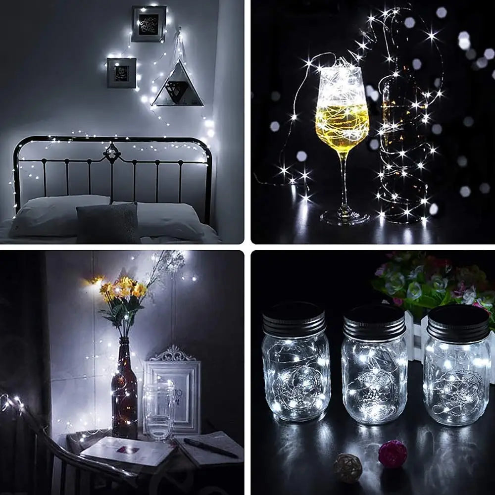 Copper wire LED string lights for party decorations - vue 5 sur 15