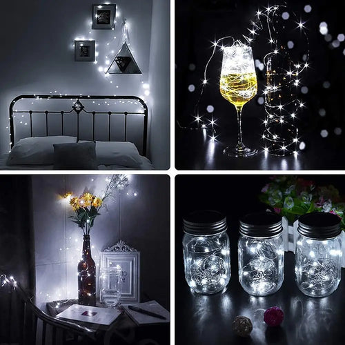 Copper wire LED string lights for party decorations - vue 6 sur 15