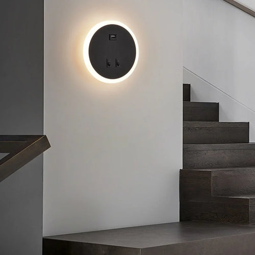 modern led wall light with usb port for mood lighting - vue 3 sur 8
