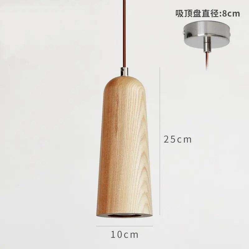 Solid wood Nordic pendant light for interior decoration - vue 11 sur 14