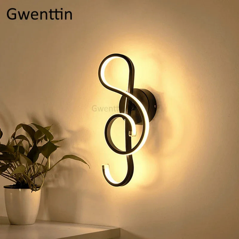 Designer music notes LED wall light for modern decor
