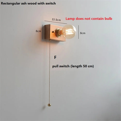 Vintage walnut edison wall light with pull switch - vue 13 sur 14