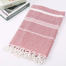 Turkish cotton beach towel with fringes, quick-dry woven