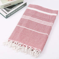 Turkish cotton beach towel with fringes, quick-dry woven