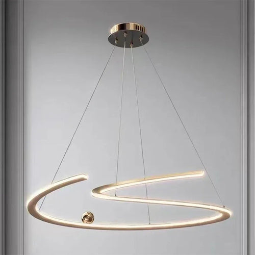 Modern LED ring chandelier for interior decor - vue 3 sur 12