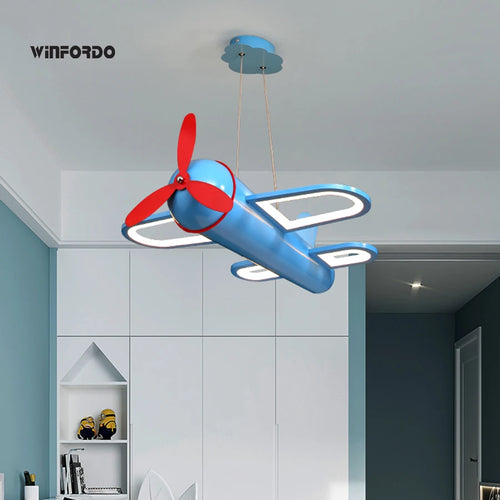 Modern LED plane chandelier for children's bedroom - vue 3 sur 10