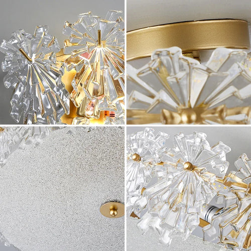 Minimalist crystal glass LED ceiling light for elegant interiors - vue 7 sur 13