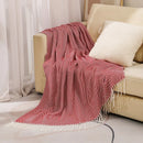 Nordic striped knitted throw for sofa and living room