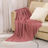 Nordic striped knitted throw for sofa and living room