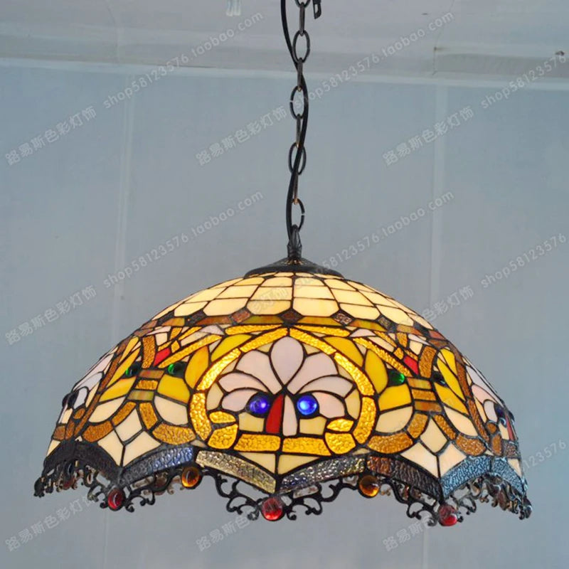 Vintage European style glass chandelier for café or bar
