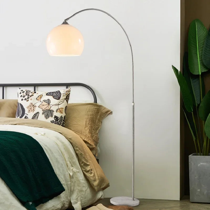 Creative nordic curved stainless steel floor lamp for indoor use
