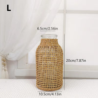 woven rattan vase for dried flowers retro decoration