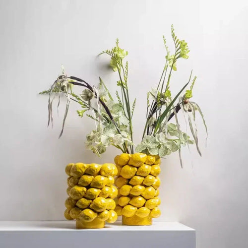 Ceramic Vase,Lemon Tomato Modern Simple Style Indoor Wedding Table Decoration,Creative Home Decorative Flower Arrangement - vue 4 sur 13