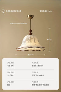 Decorative medieval-style fabric pendant light with French design for a warm atmosphere