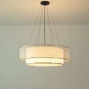 Modern circular fabric chandelier for elegant interiors