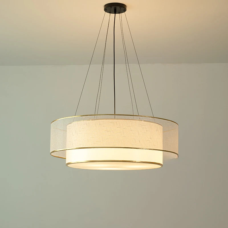 Modern circular fabric chandelier for elegant interiors