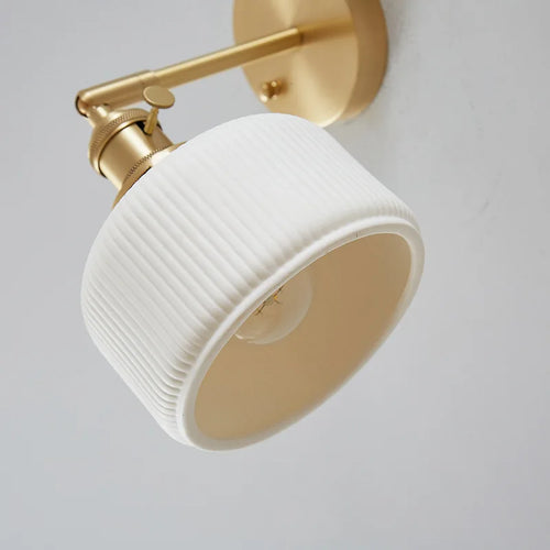 Modern gold glass and copper wall light for indoor and outdoor use - vue 6 sur 6