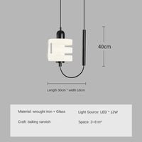 Elegant modern black and white glass chandelier