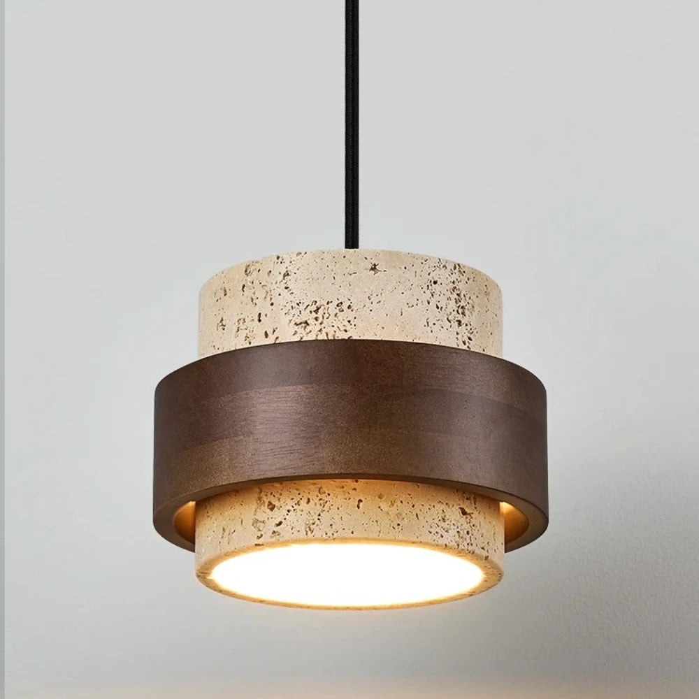 Modern wood and marble chandelier for elegant decor