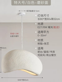 Nordic wabi-sabi LED resin pendant light for café loft