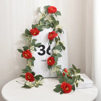 Artificial silk rose decorative vine