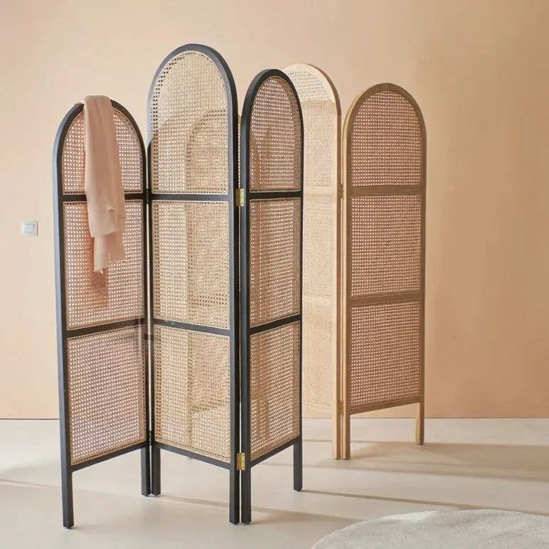 mobile japanese style folding rattan screen