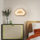 Solid wood cloud wall light for children's room