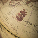 vintage wooden world globe with stand for students