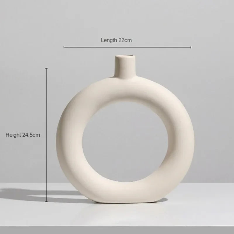modern ceramic vase for dried flowers interior decoration - vue 9 sur 16