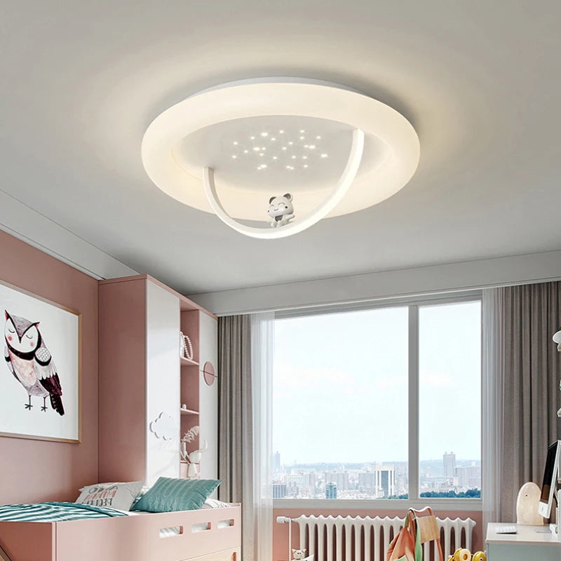 Cute bear star ceiling light for children's room