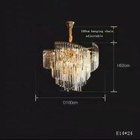 Dimmable crystal chandelier for an elegant atmosphere