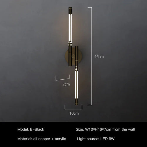 Modern copper design LED wall light for decorative interiors - vue 8 sur 12