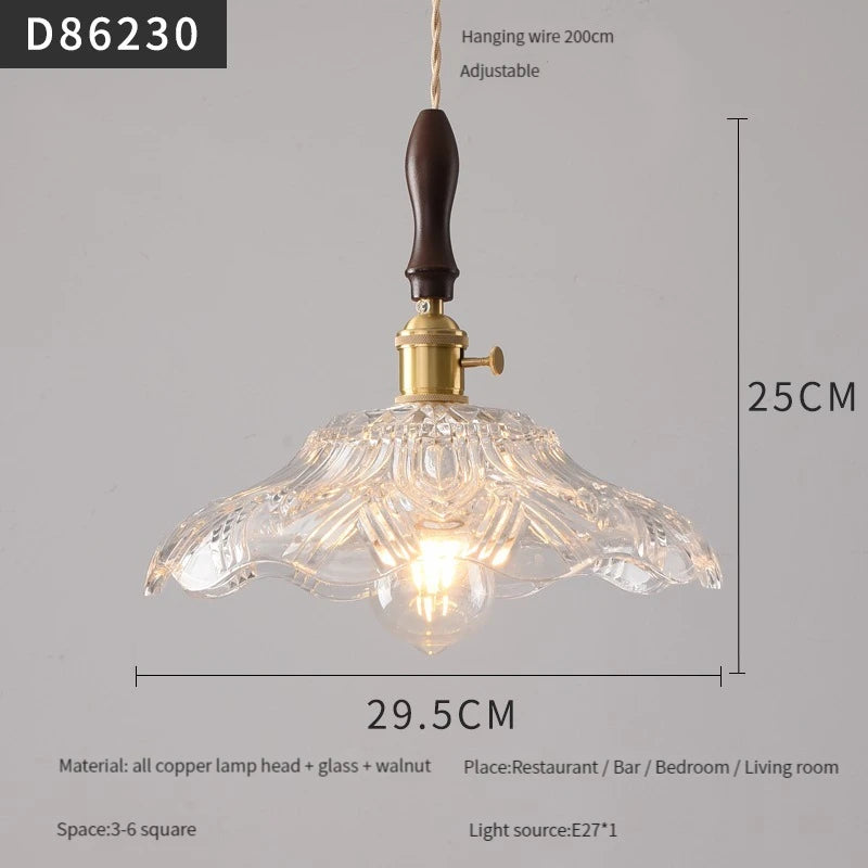 Modern brass and glass pendant light for interiors - vue 11 sur 30