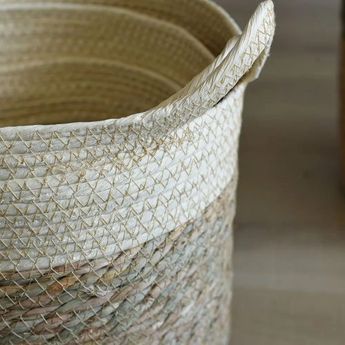 straw storage basket for modern craft decor - vue 6 sur 12