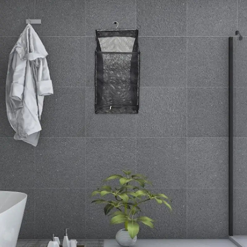 Hanging foldable laundry basket for convenient storage - vue 6 sur 7